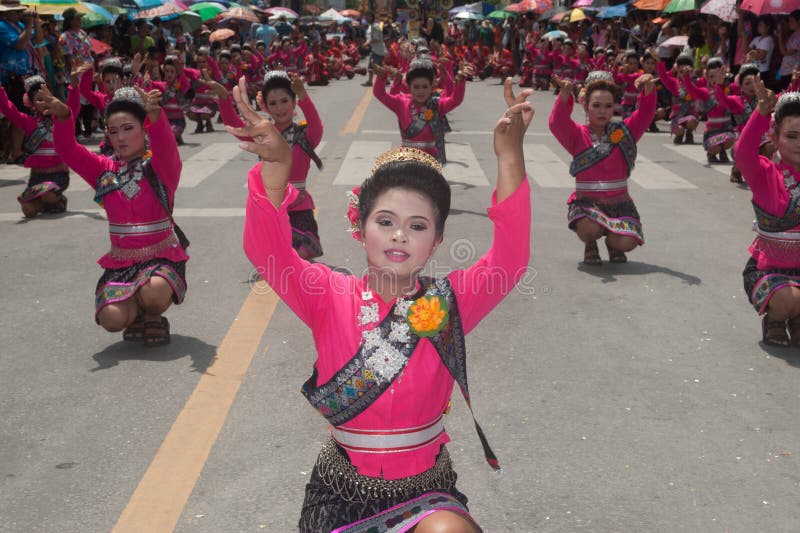 Traditional Thai Dancing In Rocket Festival Boon Bang Fai Editorial ... Traditional Thai Dancing