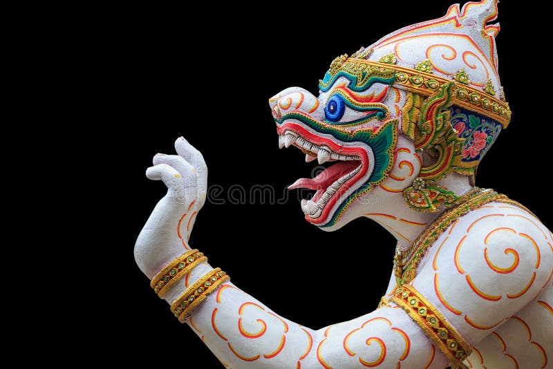 Traditional Thai Style Hanuman or Monkey Statue in Public Temple Stock  Image - Image of copy, architecture: 81033719