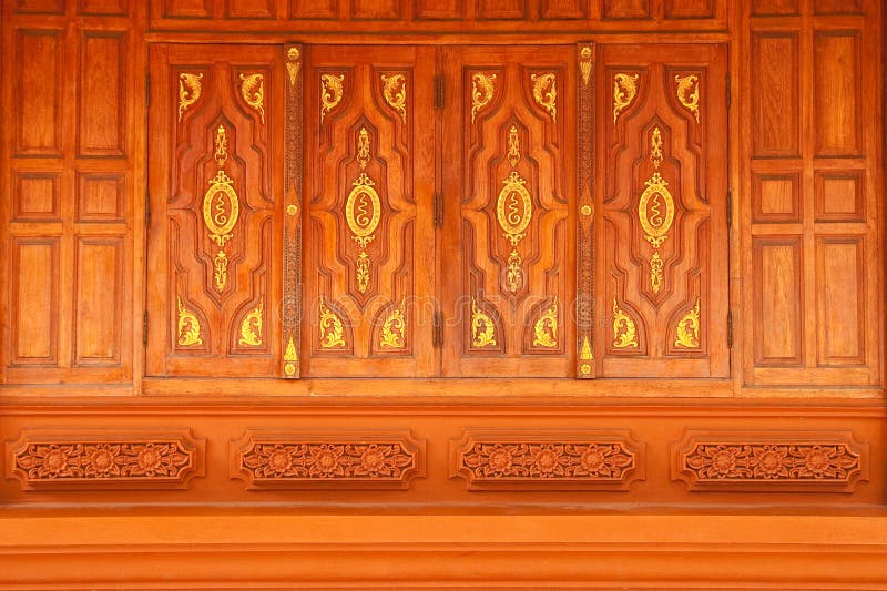 Traditional Thai style monk s house windows