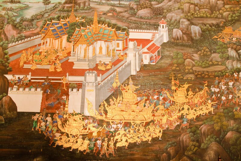 Traditional Thai style painting art