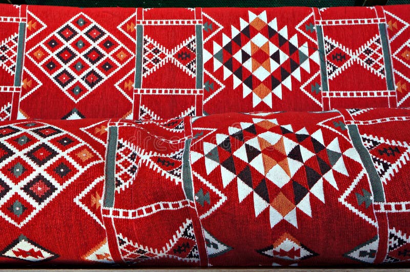 Traditional Turkish Carpet. Ornamental Geometric Pattern Stock Image