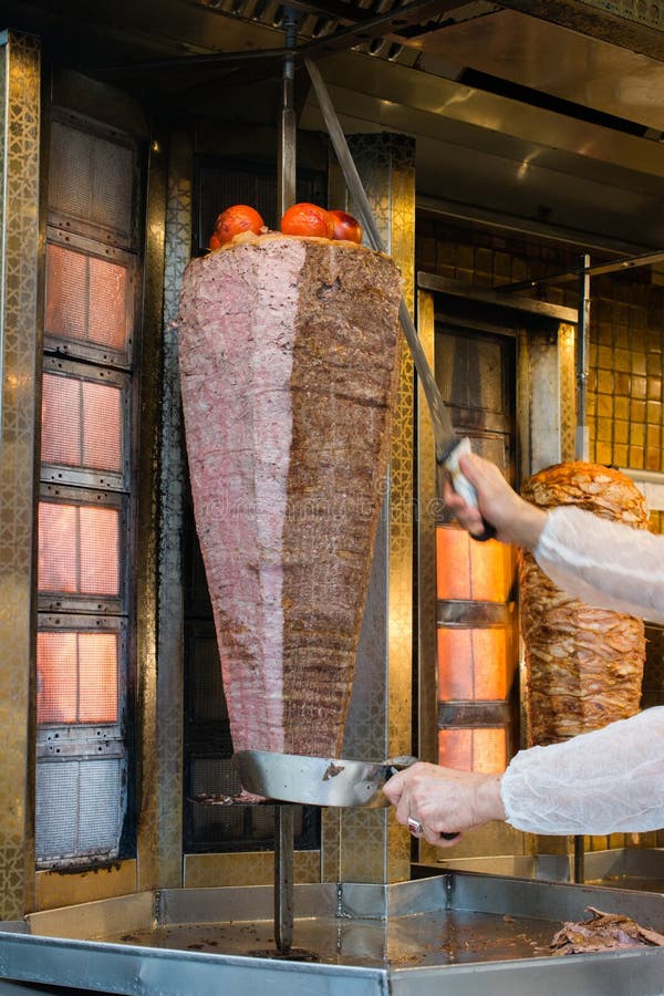 Traditional Turkish Doner Kebab Grill Stock Image Image of cooking