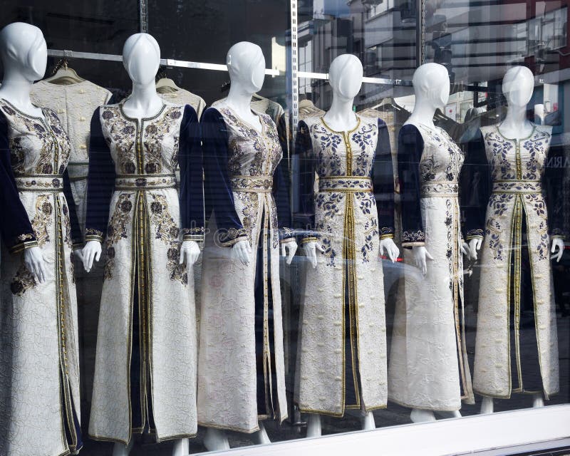 Traditional Turkish Dress Long Sleeved, Behind Glass in a Street Shop in  Istanbul, Turkey Editorial Stock Photo - Image of details, gold: 182212958