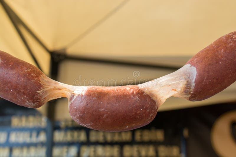 Traditional Turkish Dried Sausages in View Stock Image Image of