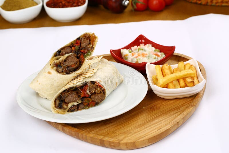 Traditional Turkish Durum, Wrap Stock Photo Image of dinner, durum