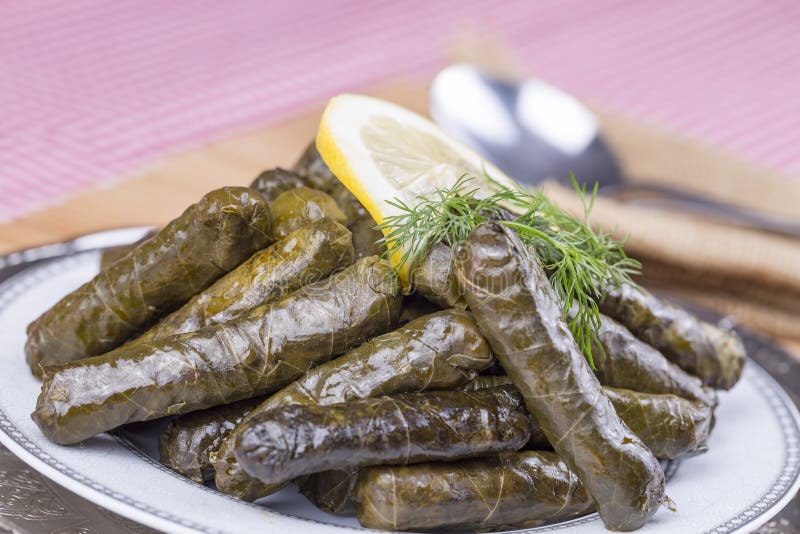 Turkish Foods; Stuffed Leaves Yaprak Sarma Dolma Stock Image - Image of ...