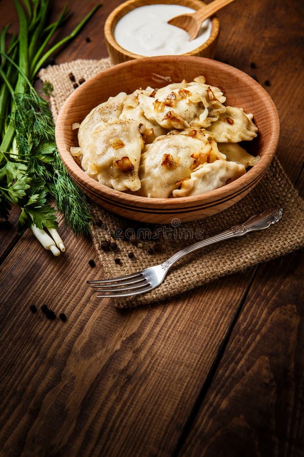 Traditional ukrainian food - dumplings varenik