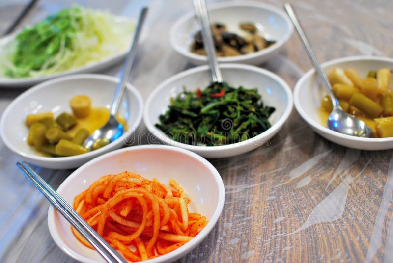 Traditional Vegetarian Korean Dishes Stock Image Image of delicious