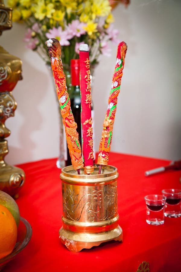 Traditional Vietnamese Wedding Incense Sticks Stock Image Image of