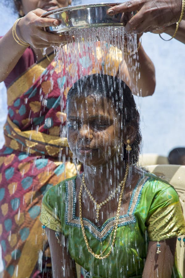 Traditional water shower for puperty function