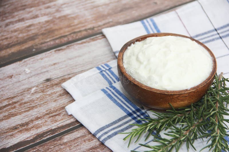 Traditional White Turkish Yogurt on a Plate Stock Image Image of