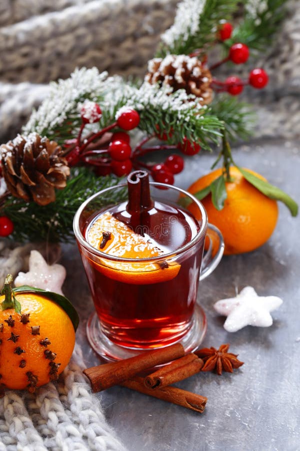 Traditional Winter Beverage Mulled Wine. Christmas Drink Stock Photo ...