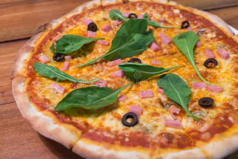 Traditional wood burn Italian pizza royalty free stock photo Traditional wood burn Italian pizza royalty free stock photo