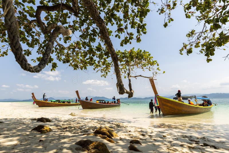Traditional wooden boat sail on the sea tropical bay to diving at small island, Ranong Province, Thailand, Asia stock photos Traditional wooden boat sail on the sea tropical bay to diving at small island, Ranong Province, Thailand, Asia stock photos