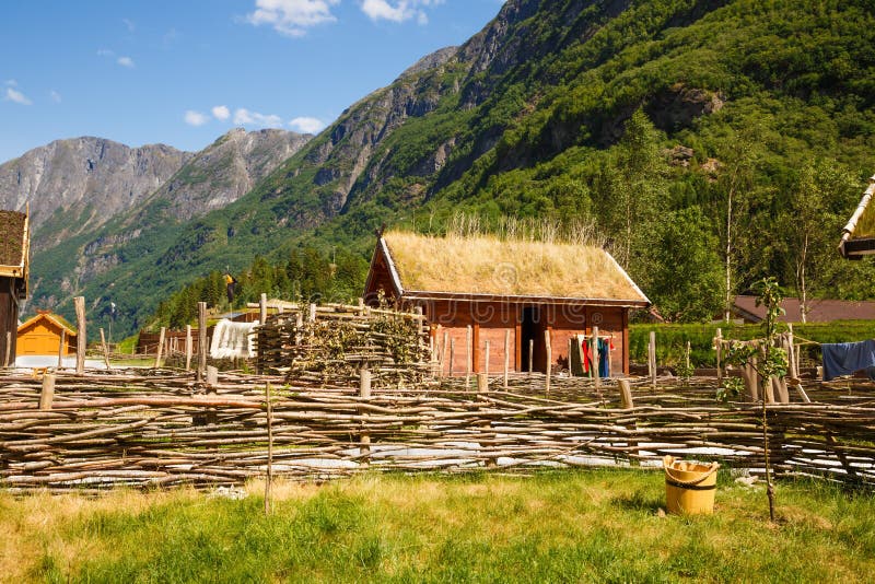Viking village in Norway stock image. Image of scandinavian - 132382243