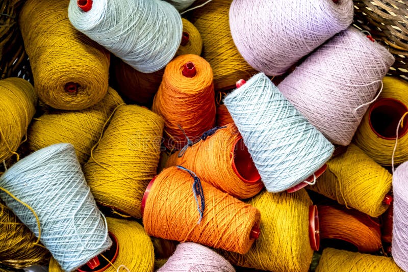 Traditional Wool Reels of the British Waving and Textile Industry Stock