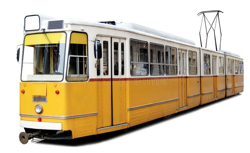 Orange tram stock image