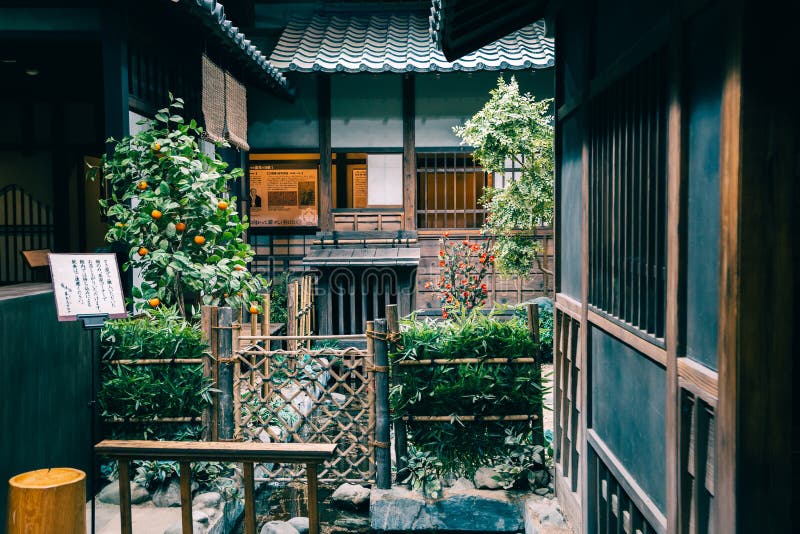 Traditioneel Japans huis in Ryomaden Bakumatsu patriot Shachu in Kochi, Shikoku, Japan stock afbeelding Traditioneel Japans huis in Ryomaden Bakumatsu patriot Shachu in Kochi, Shikoku, Japan stock afbeelding