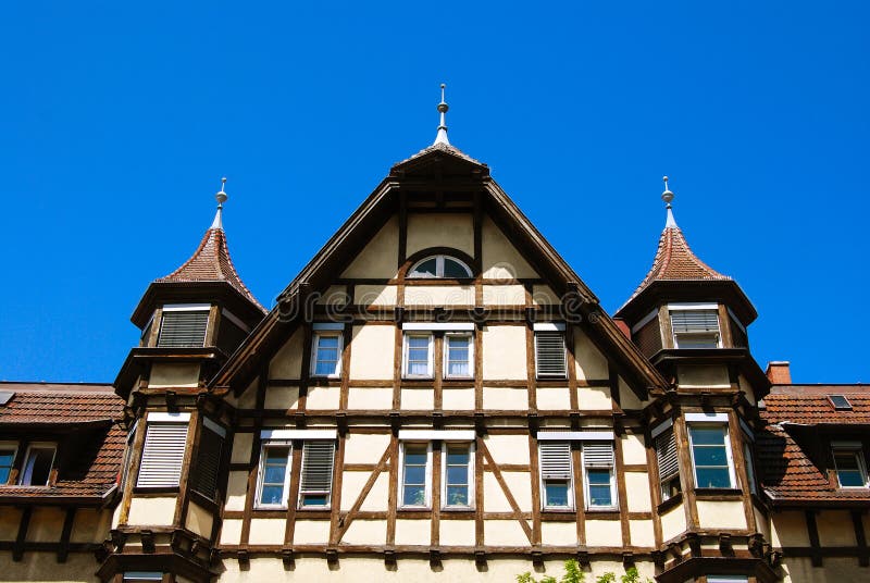 Traditioneel middeleeuws Duits huis royalty-vrije stock fotografie Traditioneel middeleeuws Duits huis royalty-vrije stock fotografie