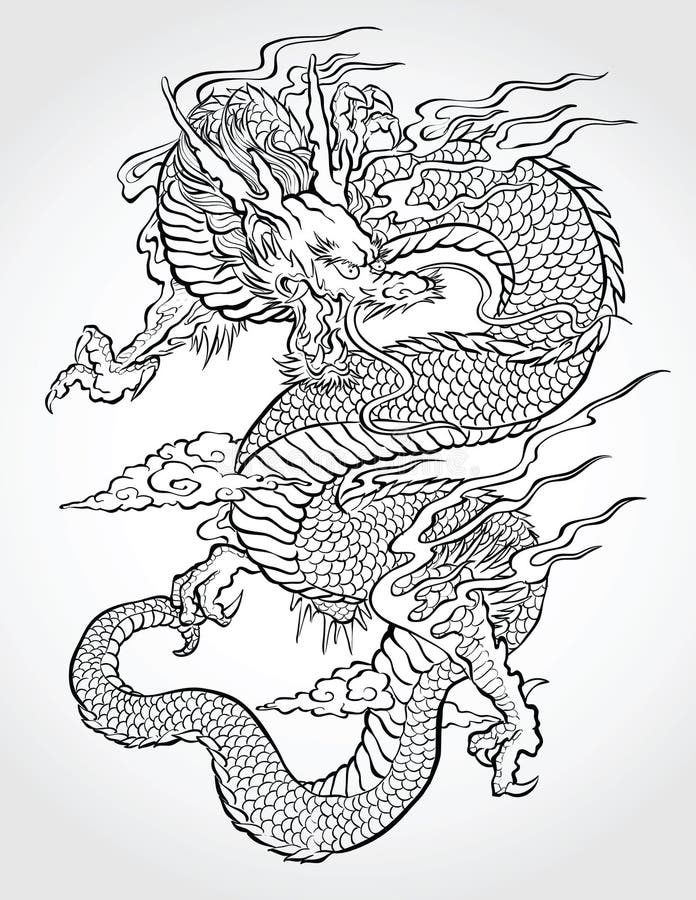 Traditionele Aziatische Draak vector illustratie Traditionele Aziatische Draak vector illustratie