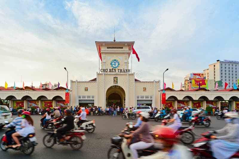 Traditionele Ben Thanh-markt in Ho Chi Minh-stad, Vietnam stock fotografie Traditionele Ben Thanh-markt in Ho Chi Minh-stad, Vietnam stock fotografie