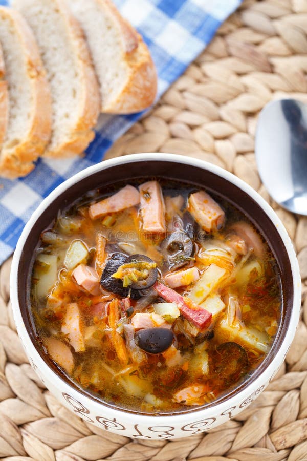 Traditionele Russische Soljanka-soep Stock Afbeelding - Image of worst ...