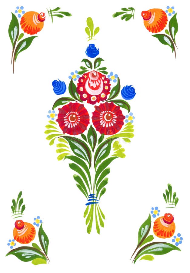 Traditionell m?lning i rysk stil royaltyfri illustrationer Traditionell m?lning i rysk stil royaltyfri illustrationer