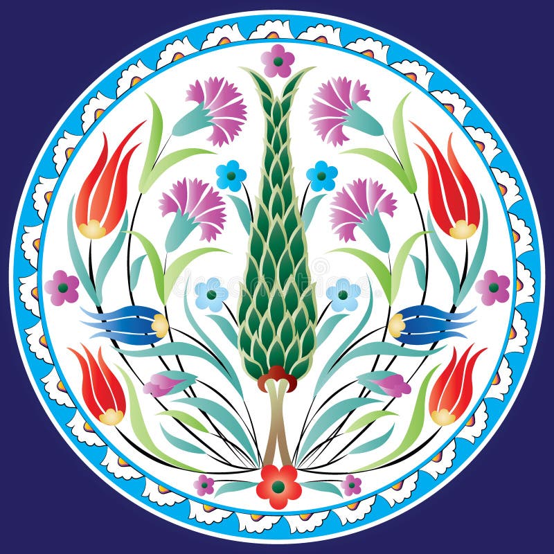 Traditionell ottomanblommadesign vektor illustrationer Traditionell ottomanblommadesign vektor illustrationer