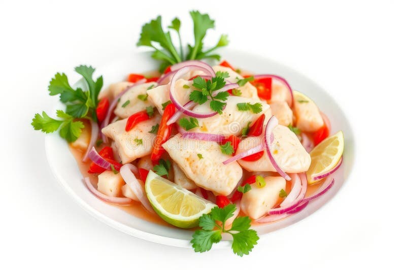 Traditionell Peruvian Ceviche Delight royaltyfri illustrationer