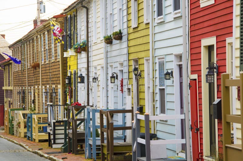 Traditionella hus i Annapolis royaltyfri foto Traditionella hus i Annapolis royaltyfri foto