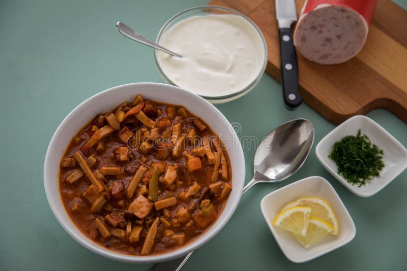 Traditionelle Suppe Ost-Deutschlands DDR DDR Soljanka Ist Ein Typisches ...