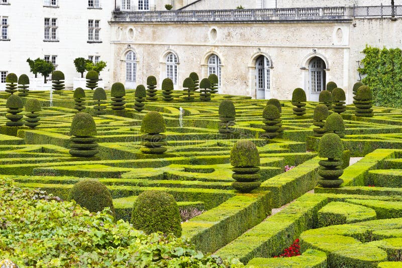 Traditioneller Französischer Garten. Ziergarten. Stockbild
