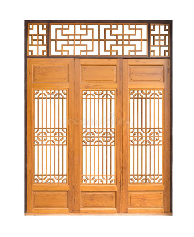 Traditionelles asiatisches Fenster- und Türmuster, Holz, chinesische Art w stockfotos Traditionelles asiatisches Fenster- und Türmuster, Holz, chinesische Art w stockfotos