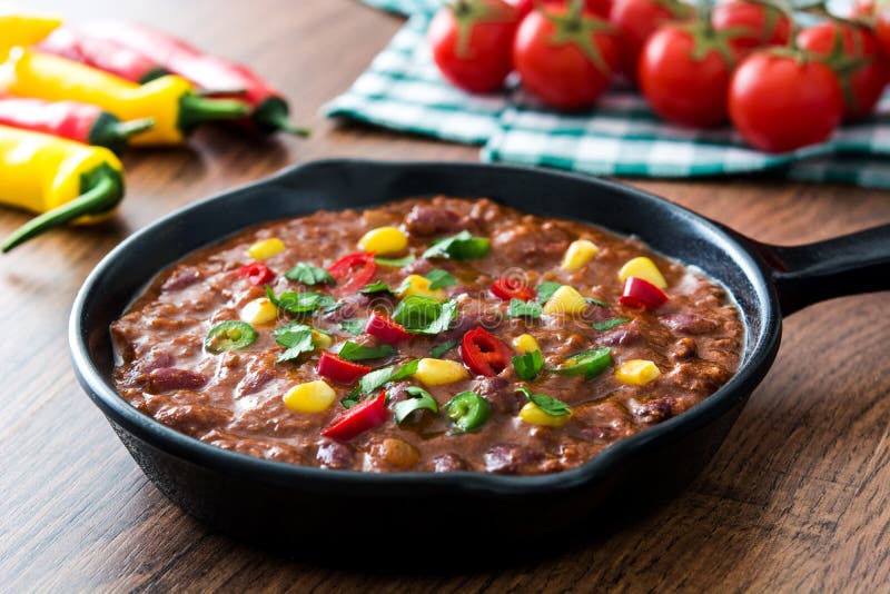 Traditionelles Mexikanisches Tex Mex Chili Con Carne in Einer ...