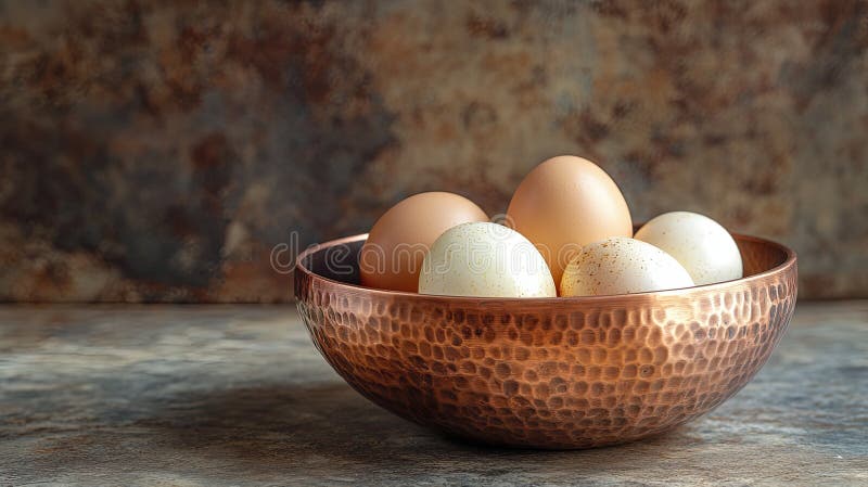 Tradițional Copper Bowl cu curry de ouă în iluminat cald royalty free stock photography