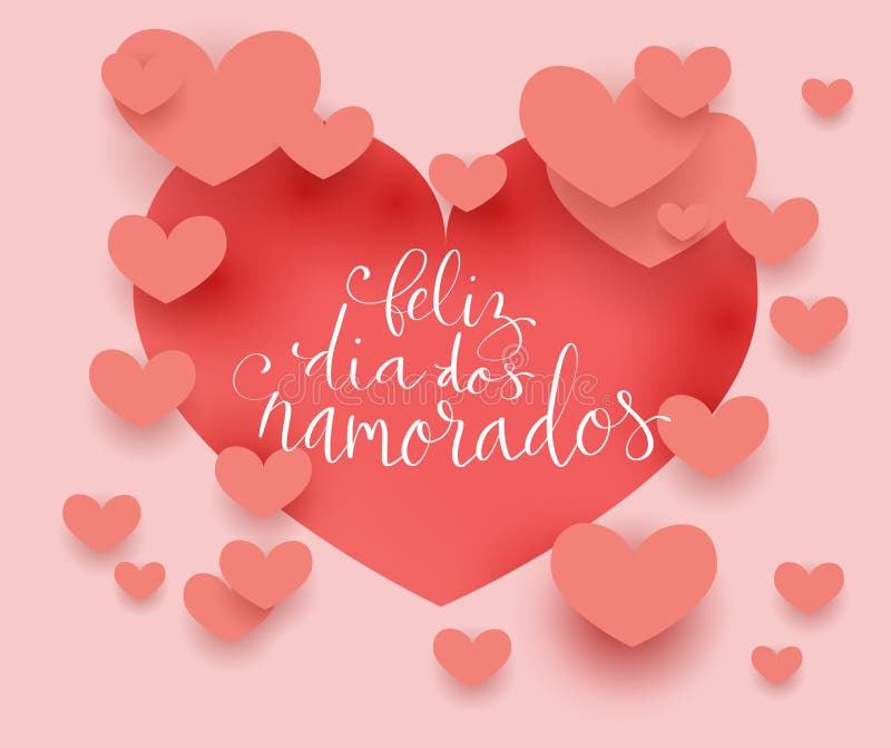 Tradução Feliz Dos Enamorados De Português Feliz Dia Dos Namorados.  Ilustração Escrita Por Caligrafia Ilustração do Vetor - Ilustração de  decorativo, venda: 265543465