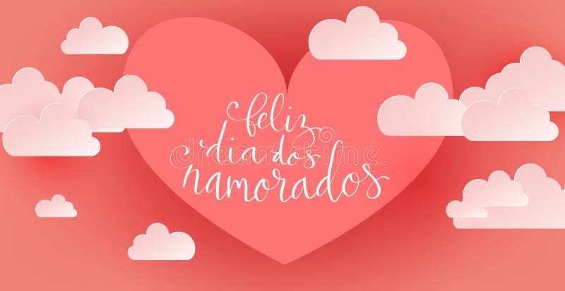 Tradução Feliz Dos Enamorados De Português Feliz Dia Dos Namorados.  Ilustração Escrita Por Caligrafia Ilustração do Vetor - Ilustração de  decorativo, venda: 265543465