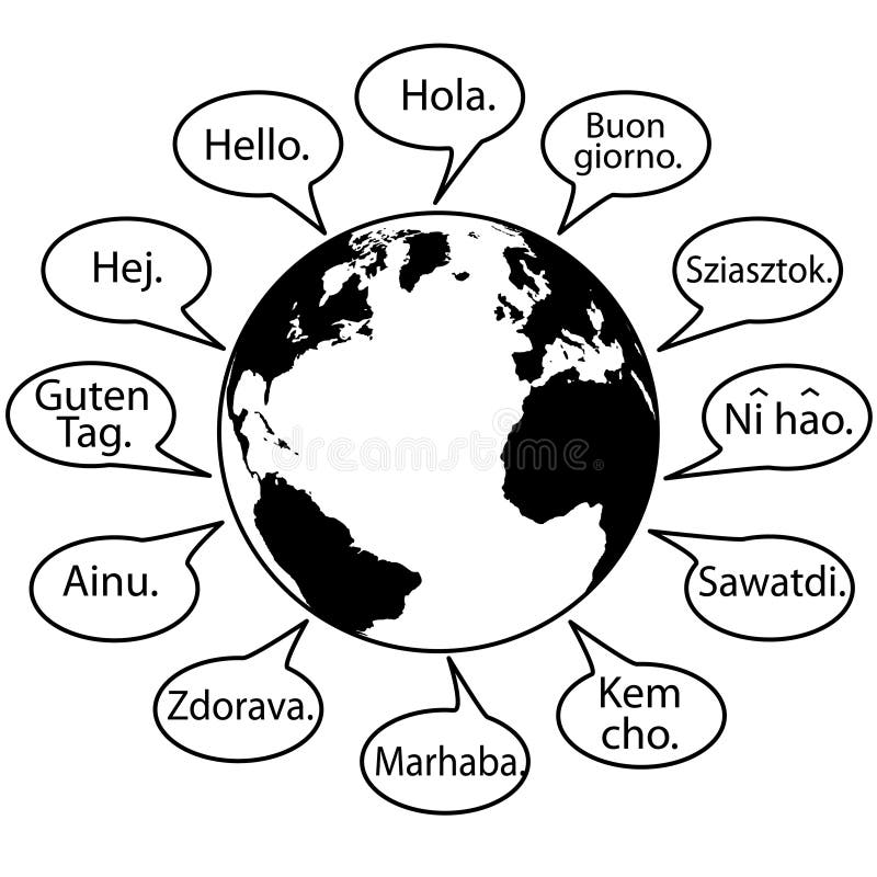 Traduisez les langages de la terre disent bonjour le monde illustration libre de droits Traduisez les langages de la terre disent bonjour le monde illustration libre de droits