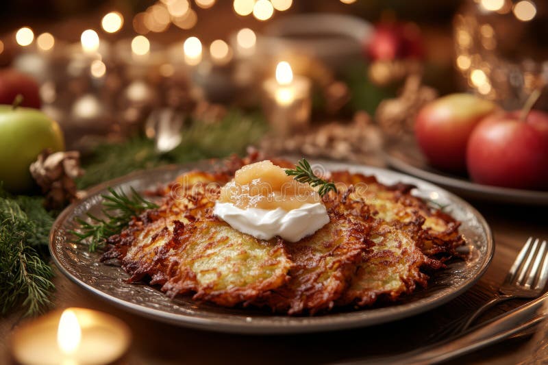 Tradycyjne zamknięcie latkes hanukkah ilustracja wektor