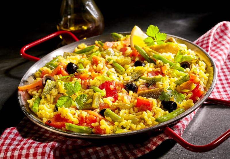 Tradycyjni Hiszpańscy paella verduras obrazy royalty free Tradycyjni Hiszpańscy paella verduras obrazy royalty free
