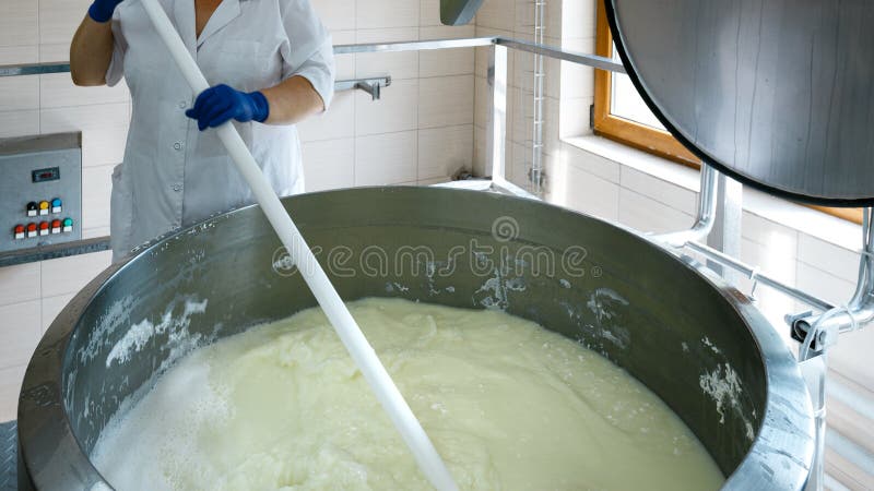 Tradycyjny serowy robić w nowożytnych technologiach Ręczna praca w produkcji serwatka, curd, sourdough Pojęcie nowożytny obrazy stock Tradycyjny serowy robić w nowożytnych technologiach Ręczna praca w produkcji serwatka, curd, sourdough Pojęcie nowożytny obrazy stock