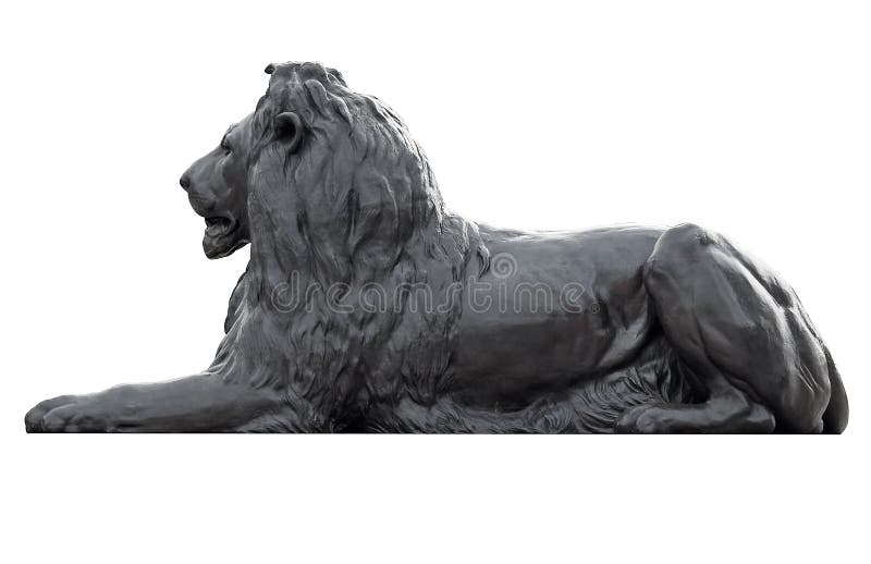 trafalgar fyrkant för lionmetallskulptur royaltyfri bild trafalgar fyrkant för lionmetallskulptur royaltyfri bild