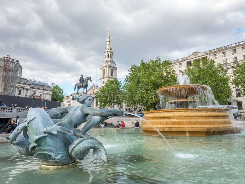 trafalgar london фонтана квадратное стоковое фото trafalgar london фонтана квадратное стоковое фото