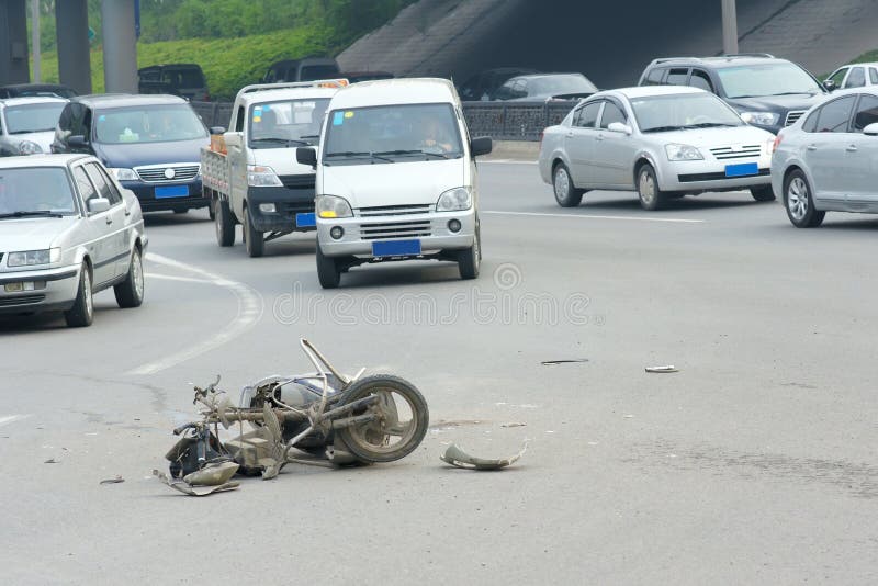 The motorcycle has been destroyed. The motorcycle has been destroyed