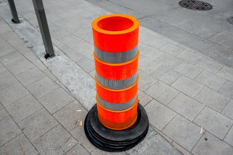 Traffic Cone on Construction Road Stock Photo Image of canada