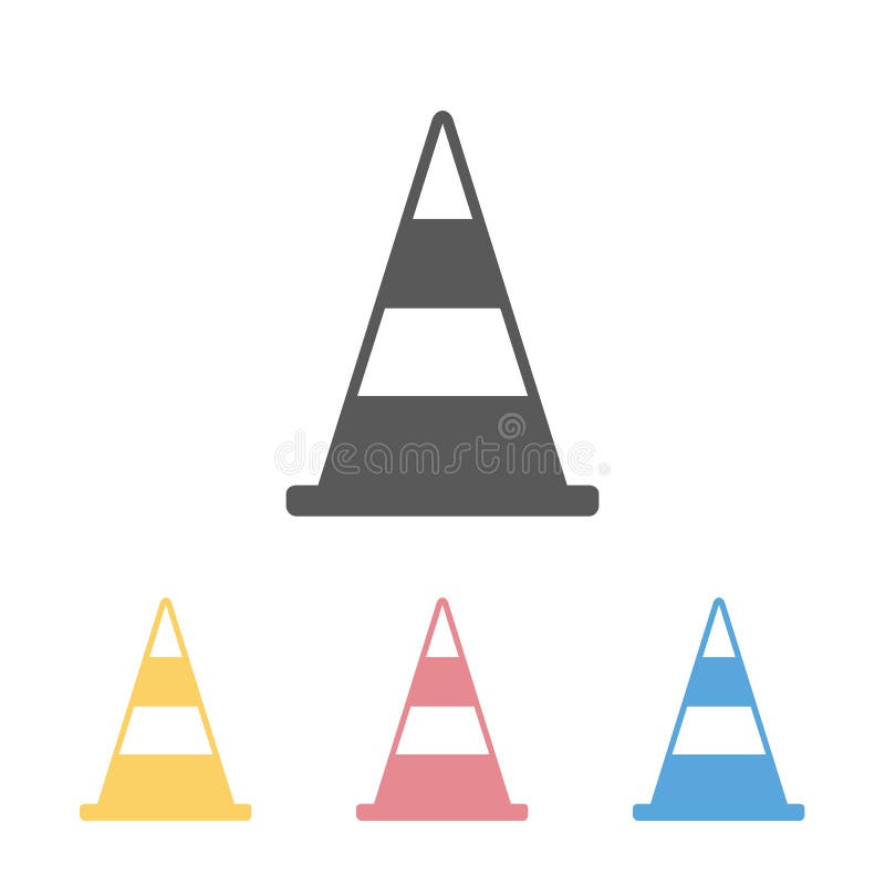 Traffic cone icon, cone, traffic, caution, barrier stock illustration