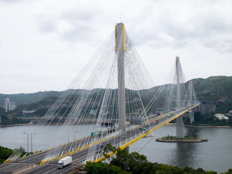 Traffic Highway and Ting Kau Bridge