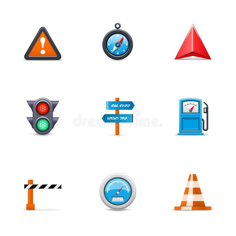 Traffic icons stock illustration Traffic icons stock illustration