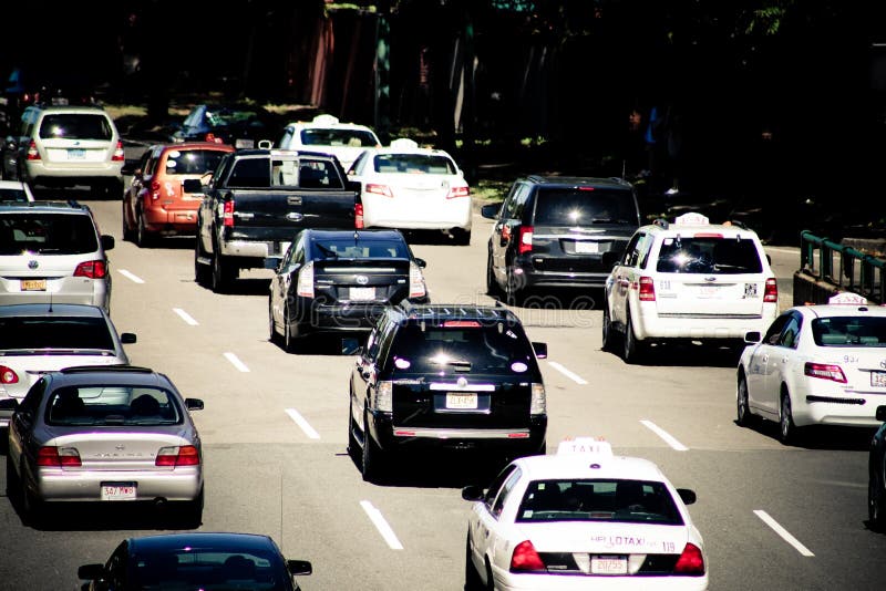 Boston USA,Traffic Moving Over The Leonard P. Zakim Bunker Hill