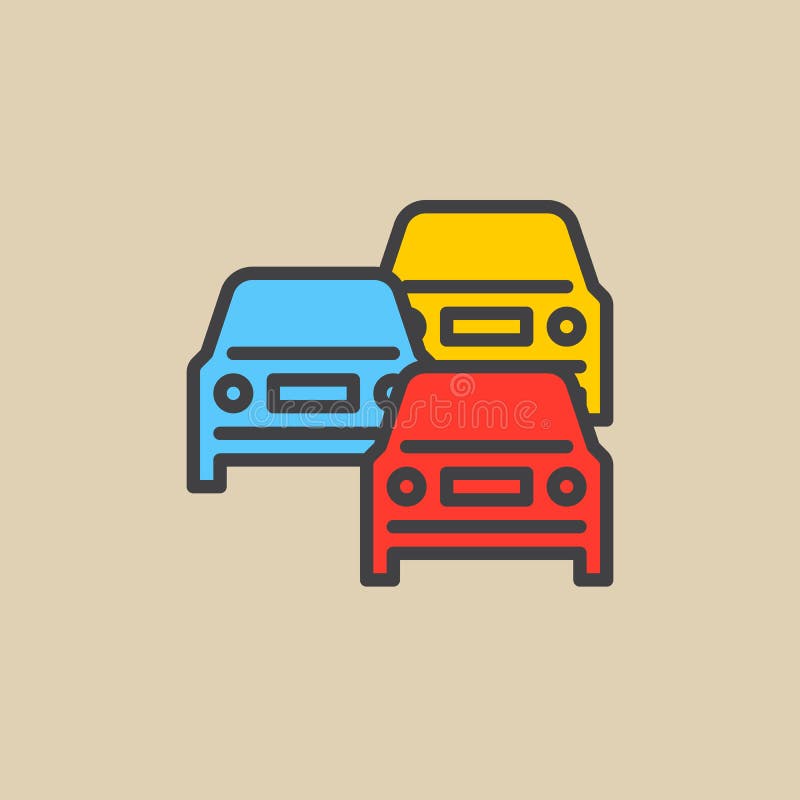 Traffic Jam Filled Outline Icon, Vector Sign Stock Vector